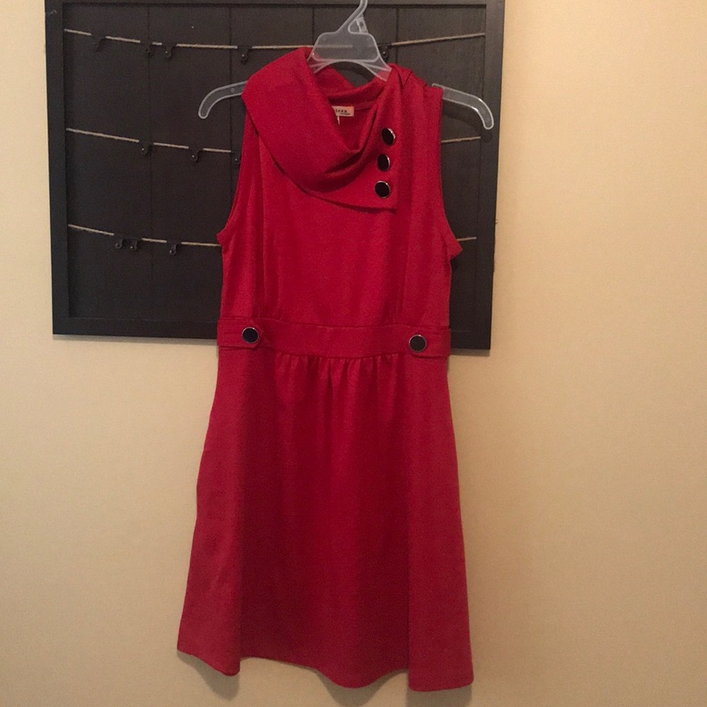 ModCloth Coach Tour A Line Dress RED SIZE L